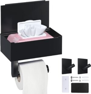Toiletpapierhouder RVS zelfklevend voor badkamer wandmontage