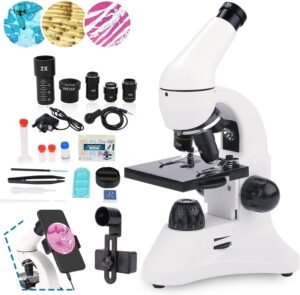Professionele Microscoop voor Volwassenen – Variabele Vergroting – LED Verlichting – Ergonomisch Ontwerp – Inclusief Accessoires
