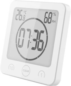 Douchetimer – Waterdichte countdown klok – Met hygrometer en thermometer – Badkamer en energiebesparing – Bewust douchen