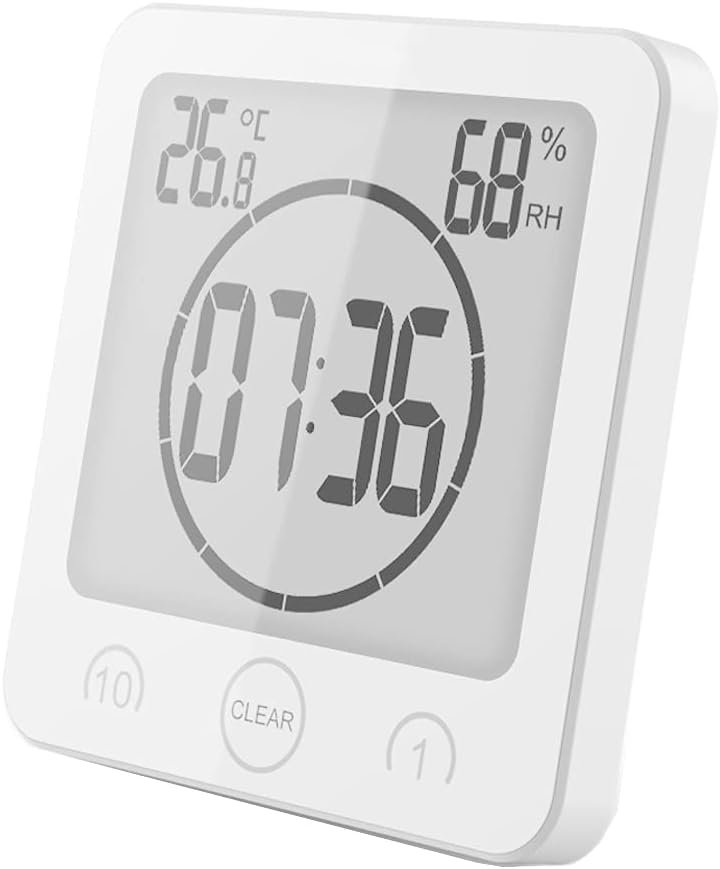Waterdichte douche timer met hygrometer en thermometer in de badkamer