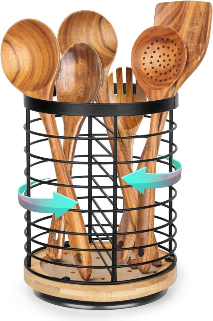RVS keukengerei houder met ventilerend ontwerp