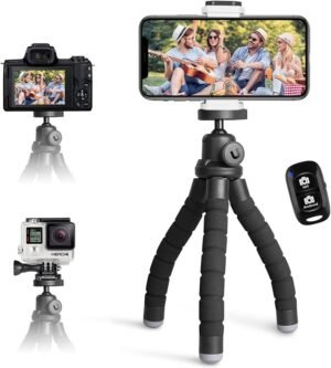 Verstelbaar smartphone statief met Bluetooth afstandsbediening voor vloggen en contentcreatie