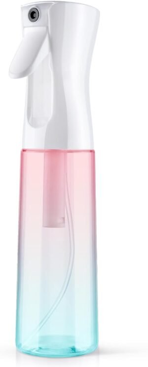Multifunctionele haarsprayfles 300 ml met fijne mist en 360 graden rotatie, transparant voor haarverzorging en plantenbeneveling