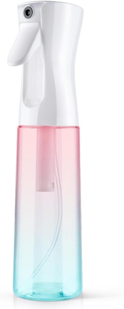 Multifunctionele haarsprayfles 300 ml met fijne mist en 360 graden rotatie, transparant voor haarverzorging en plantenbeneveling