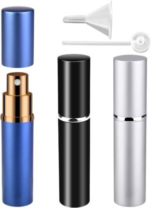 Hervulbare donkerblauwe verstuiverflesjes set, 3 stuks, 10 ml, lekvrij en draagbaar