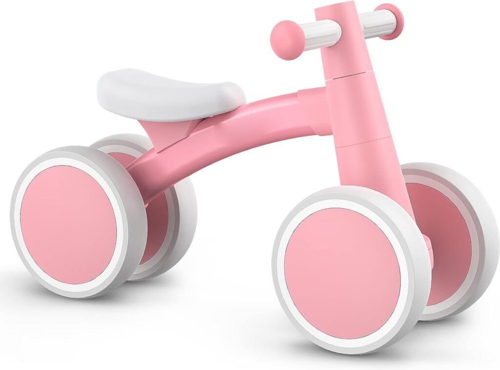 Balansfiets Peuters - Eerste Fiets Zonder Pedalen voor Kinderen Vanaf 1 Jaar - 4 Wielen Loopfiets voor Jongens en Meisjes - 12-24 Maanden