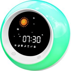 Kinderslaaptrainer met nachtlampje en rustgevende geluiden, USB-oplaadbaar