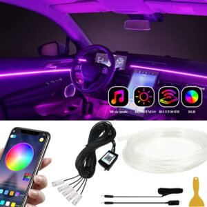 Auto Interieur LED Verlichting Set – Sfeerverlichting met Muziekmodus – Draadloze Bediening – Universele Compatibiliteit