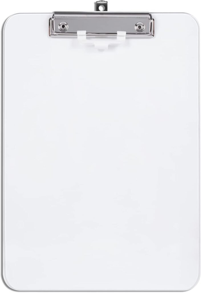 Gele A4 klemplank van kunststof met pennenhouder en plat klemmechanisme, 30 x 20 cm