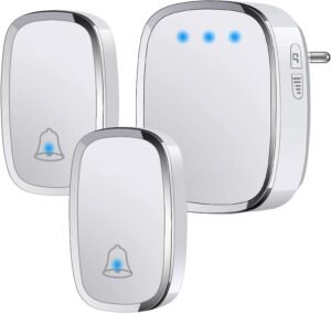 Draadloze Deurbel – Waterdichte Deurbel met LED Indicator – 2 Ontvangers – Instelbare Beltonen – Voor Binnen en Buiten