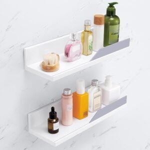 Badkamer Wandplank Zelfklevend – RVS Doucheplank en Organizer – Ruimtebesparend Opbergrek – 30 x 15 cm Zilverkleurig