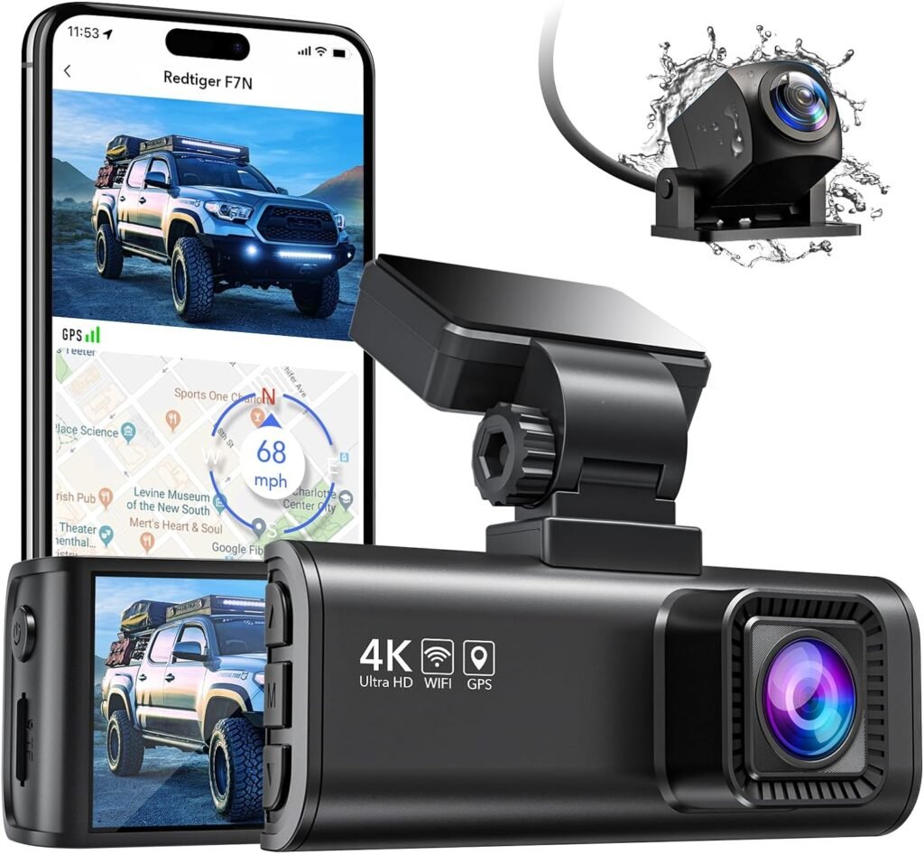 Full HD auto dashcam met LCD-display en dual-camera voor- en achteruitzicht