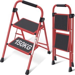 2-treeds trapladder met antislip treden voor huishoudelijk gebruik