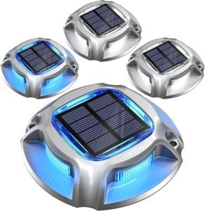 Zonne-vloerverlichting – Solar vloerspots voor buiten – Warm wit licht – Waterbestendig met automatische sensor