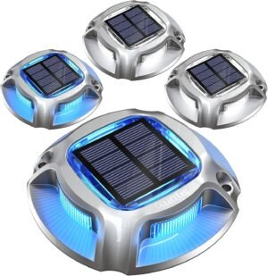 Zonne-vloerverlichting met warm wit licht en automatische sensor