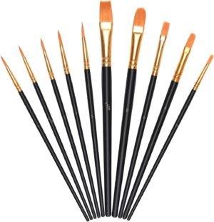 Verfkwasten Set - Schilderset voor Aquarel, Acryl en Olieverf - Verschillende Maten en Vormen