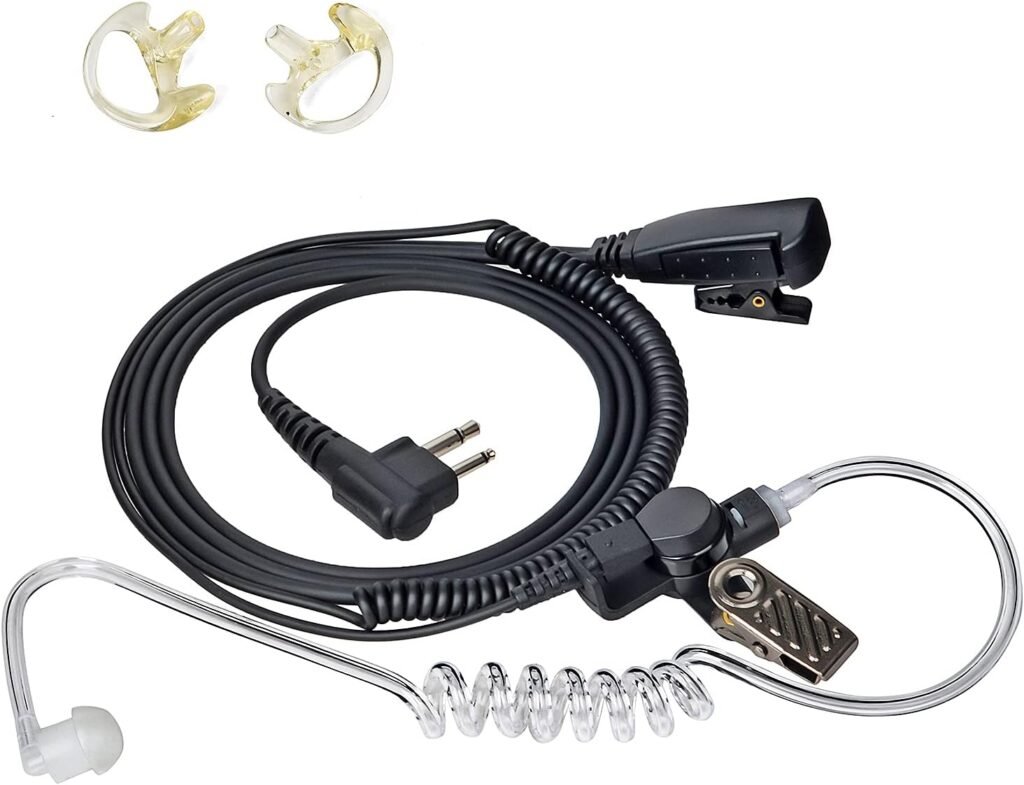 Beveiligde oortjes met geïntegreerde microfoon voor Motorola en beveiligingspersoneel