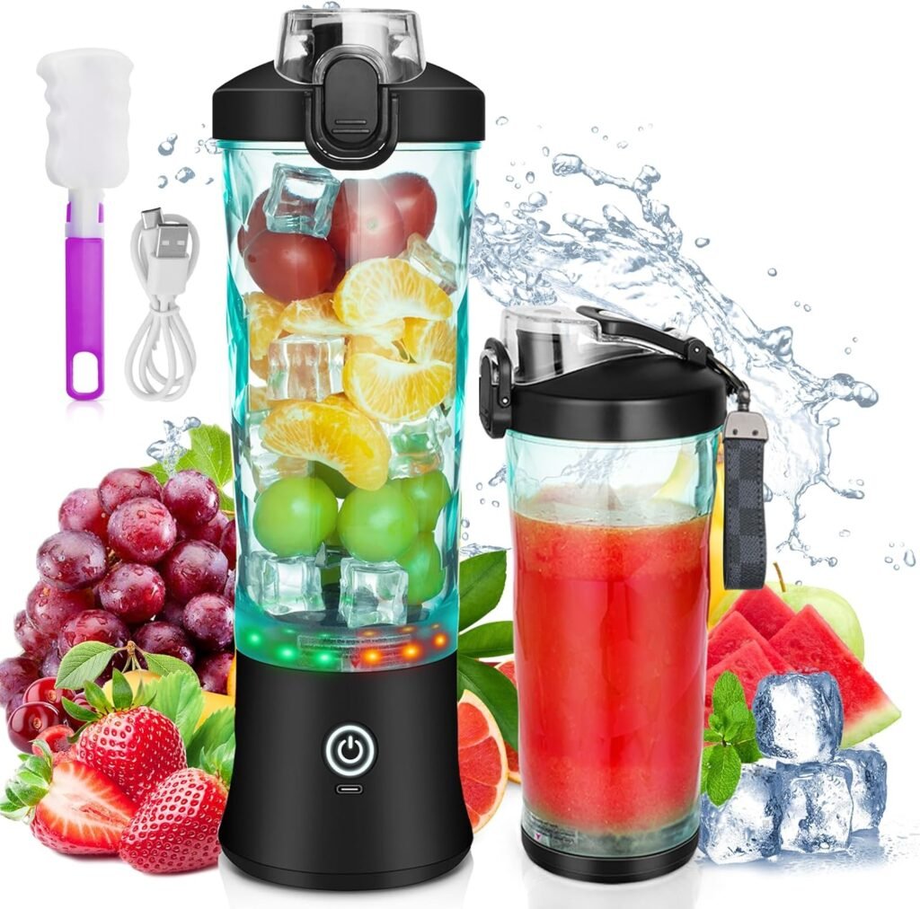 Draagbare smoothie blender oplaadbaar met ijsblokjesvorm voor onderweg
