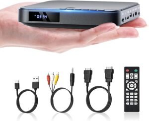 Draagbare dvd-speler 10 inch – Portable dvd-speler met afstandsbediening – Ingebouwde luidsprekers – Voor onderweg en reizen
