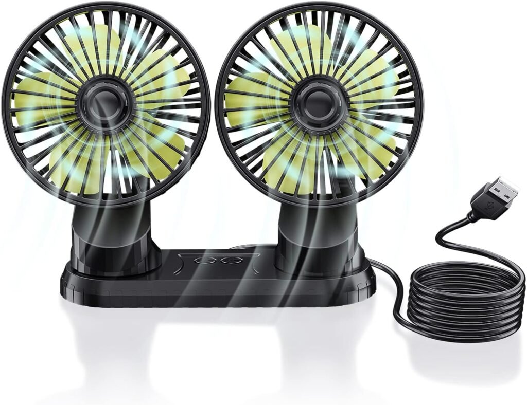 USB koelventilator voor auto en bureau met flexibele zwanenhals en instelbare snelheden