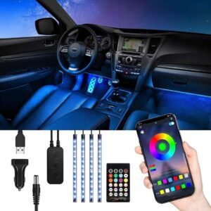 Auto Interieur LED Verlichting – Bluetooth Sfeerverlichting – Multicolor Verlichting met Afstandsbediening – Eenvoudige Installatie