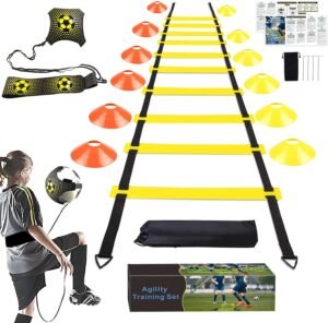 Voetbal Trainingsset – Behendigheidsladder en Trainingskegels – Snelheid- en Coördinatietraining – Trainingsgerei voor Voetballers