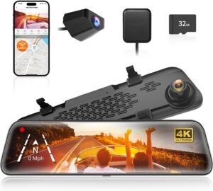 12 inch achteruitkijkspiegelcamera met touchscreen en dual lens