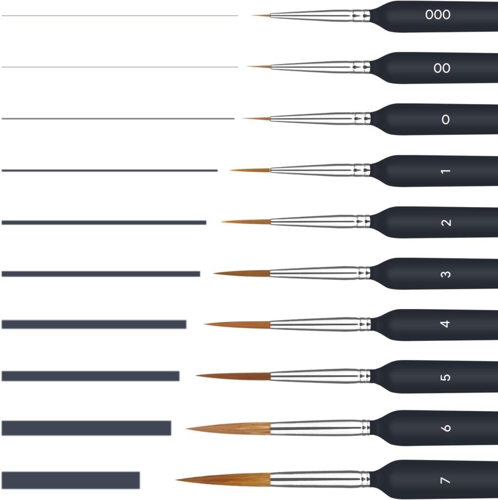 Schilderpenselen set voor acrylverf met nylon haren, 10-delig voor volwassenen en kinderen