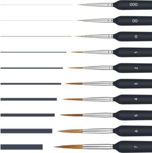 Schilderpenselen set voor acrylverf met nylon haren, 10-delig voor volwassenen en kinderen