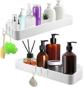 RVS doucheplank – Badkamerrek voor wandmontage – Badkamer organizer – Ruimtebesparende opberging
