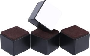 Bedverhogers Set van 4 – Meubelverhogers van Koolstofstaal – Zelfklevend en Duurzaam – Extra Opbergruimte en Ergonomisch Ontwerp
