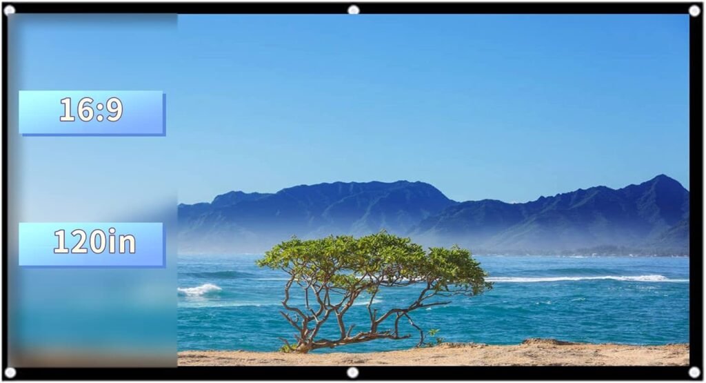 Draagbaar projectiescherm 120 inch 16:9 HD met opvouwbaar anti-kreuk canvas voor thuisbioscoop en buitengebruik