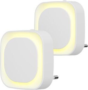 Nachtlamp met Schemersensor – Automatische Nachtverlichting – 3 Helderheidsniveaus – Set van 2 voor Slaapkamer en Kinderkamer