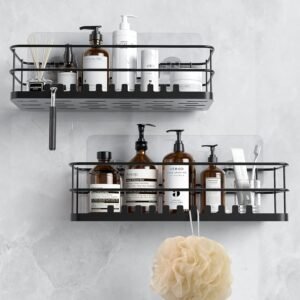 Zelfklevende Badkamerhouder – Douche Organizer Zonder Boren – Sterke Bevestiging – Voor Shampoo en Conditioner