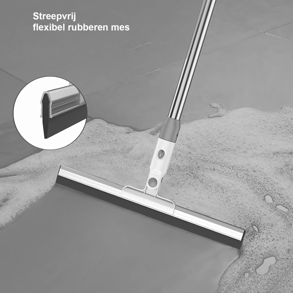 Douchewisser 133 cm - Vloertrekker voor badkamer, ramen en spiegels - Rubberen lip - Water-, zeep- en dierenhaarverwijderaar
