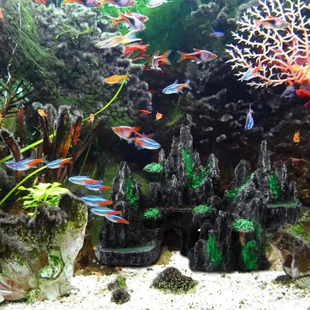 Aquariumdecoratie Bergsteen - Sierrots voor Aquarium - Landschapsdecoratie en Schuilplaats - Aquariumgrotten Decoratie
