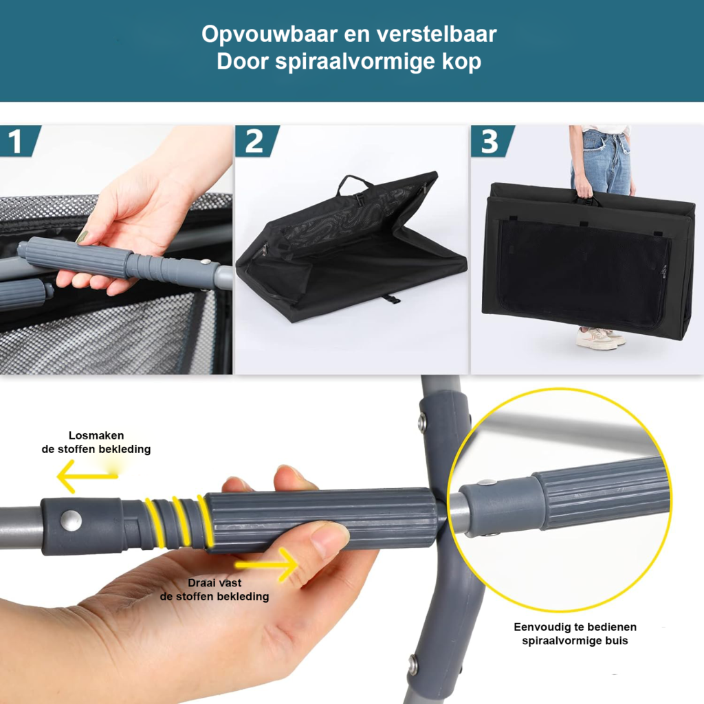 Hondenhuis 100x64x63 cm - Hondenreismand met Zachte Mat - Ademend Gaas en Verstelbare Stoffen Hoes - Zwart