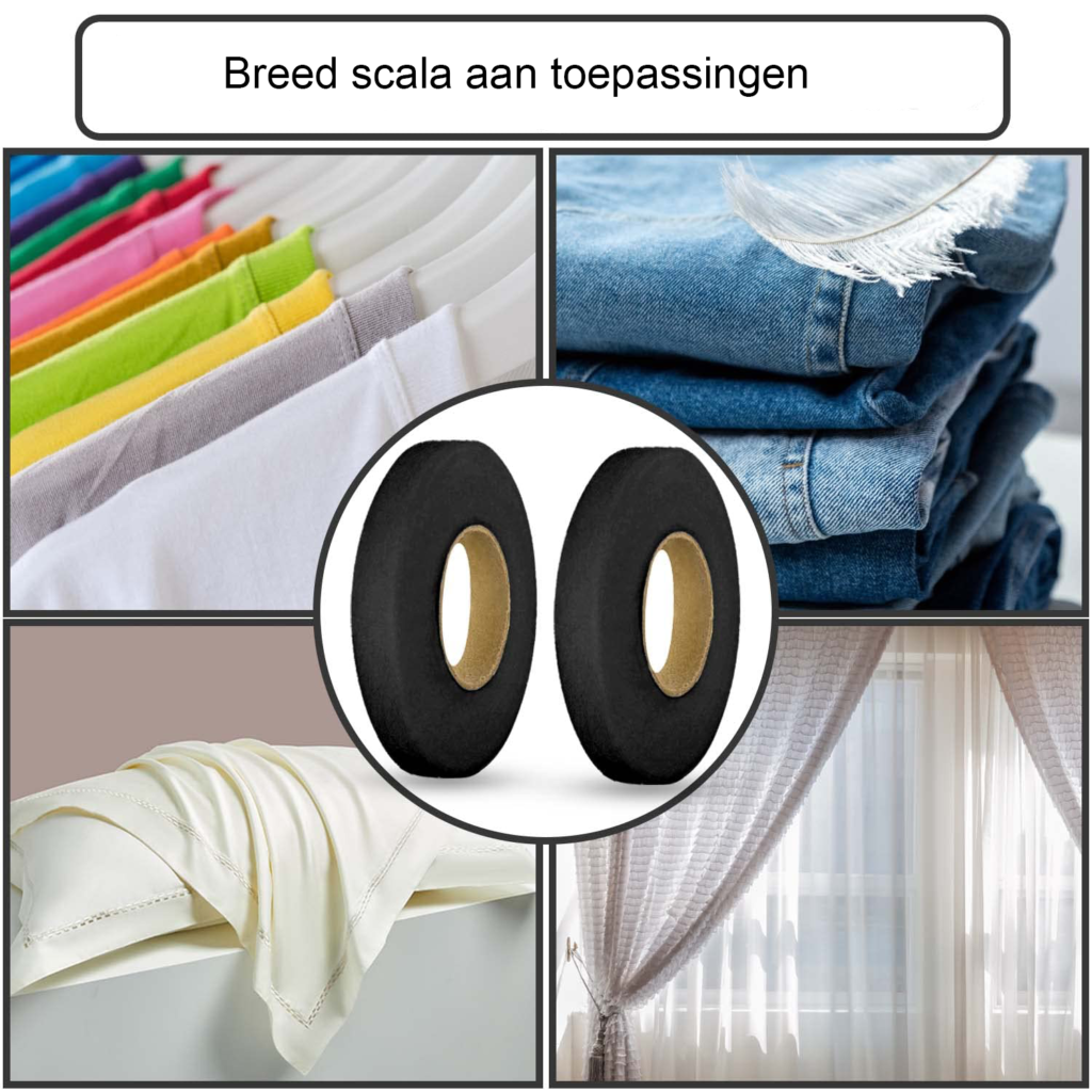 Opstrijkbare Zoomband Wit - Gordijnband voor Gordijnen en Kleding - Naadloze Afwerking -