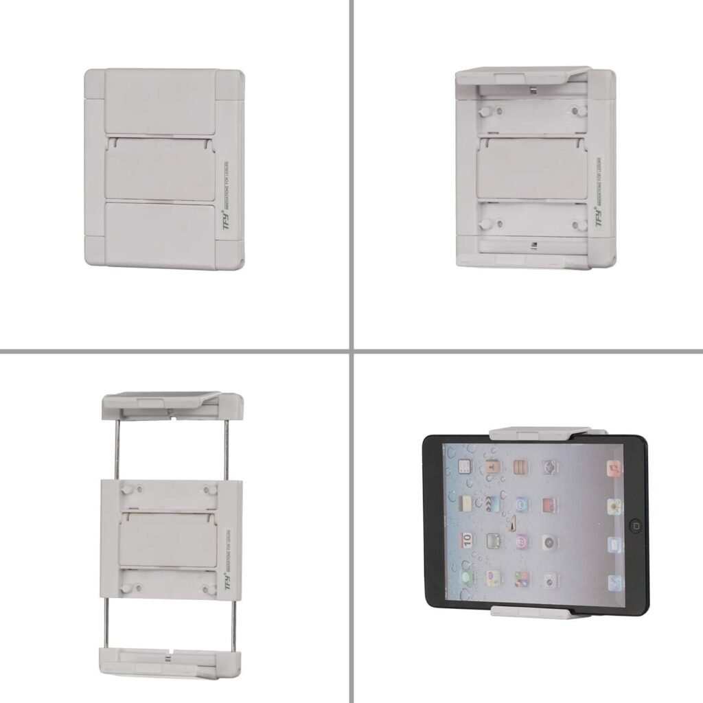 Universele witte tablet muurbeugel met zelfklevende wandhouder voor tablets en smartphones