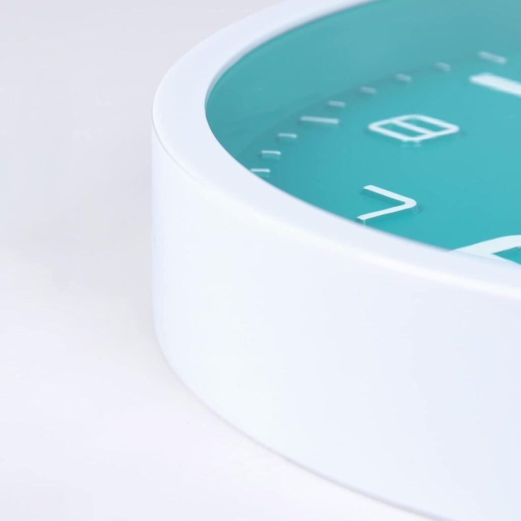 Wandklok Groen 30 cm - Stille Analoge Muurklok met 3D-Cijfers - Geruisloos Quartz Uurwerk - Voor Woonkamer, Keuken en Slaapkamer