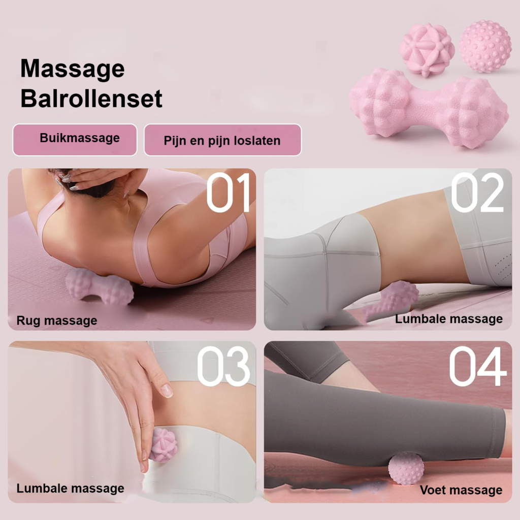 Diepe weefselmassage ballen set van 2 voor triggerpoint en myofasciale massage