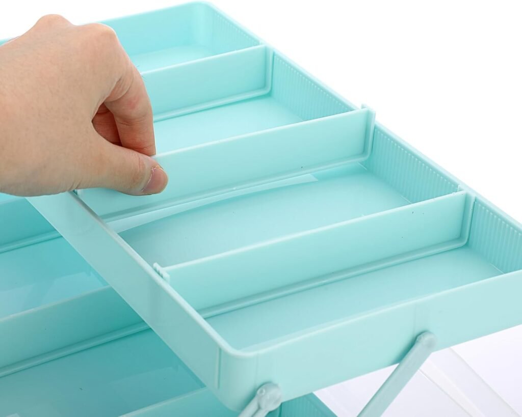 Opbergbox 3 Lagen - Stapelbare Opbergdoos met 7 Vakken - Multifunctionele Organizer voor Knutselspullen, Speelgoed en Naaibenodigdheden