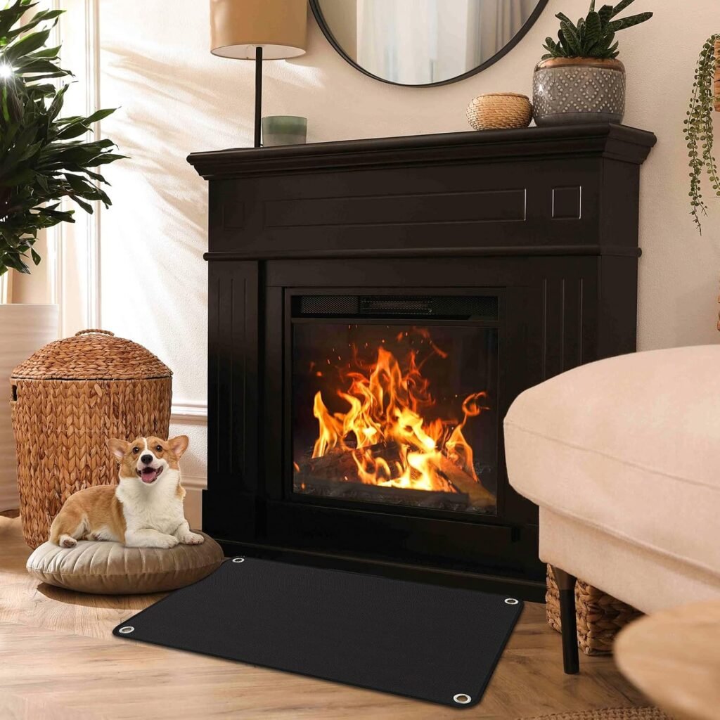 Vuurvaste grillmat van siliconen en glasvezel, hittebestendig tot 650°C, voor barbecue en vloerbescherming, 100 x 150 cm