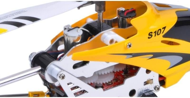 Mini RC Helikopter - Afstandsbestuurbare Speelgoedhelikopter - 3-Kanaals met Gyroscoopstabilisatie en LED-verlichting - Geel, Oplaadbaar
