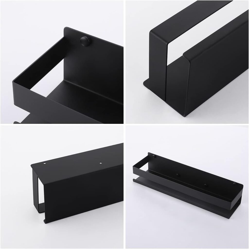 Doucheplank Zwart 40 cm - Badkamerplank voor Wandmontage - Badkamer Organizer - Schroefgemonteerd