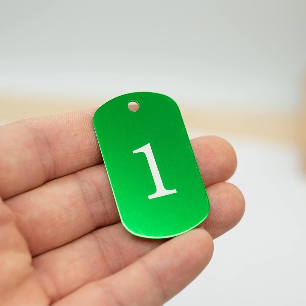 Aluminium Nummerlabels en Sleutelhangers - Gegraveerde ID Tags - Sleutelorganisator - Set 1-10