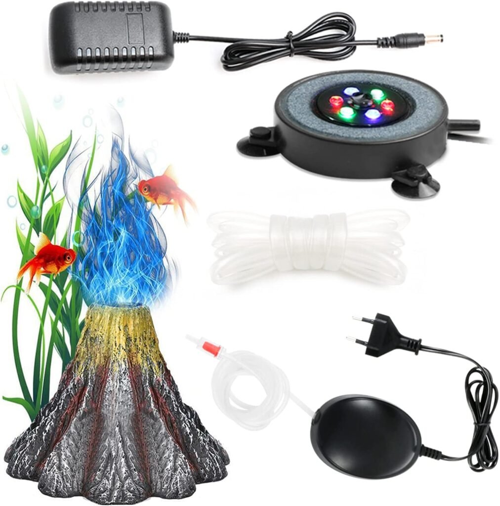 Aquarium ornament met luchtpomp en LED-verlichting als decoratie voor aquarium