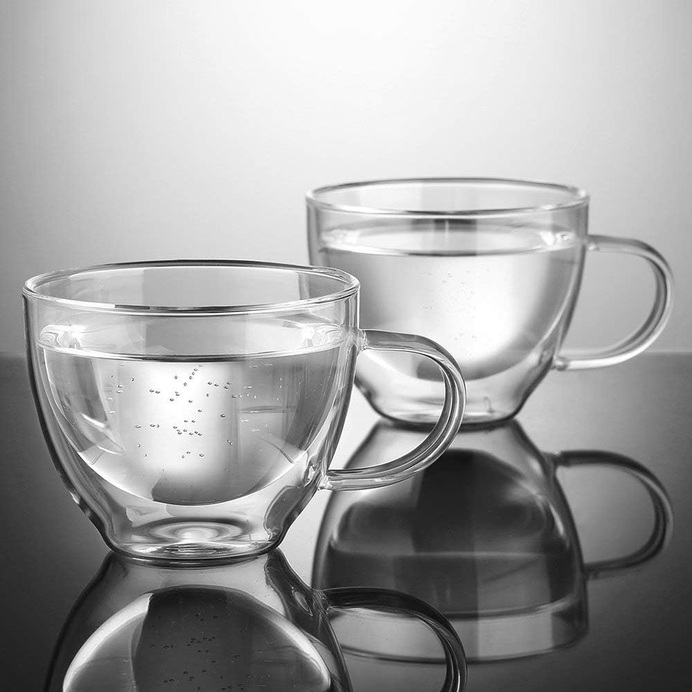 Dubbelwandige macchiatoglazen van borosilicaatglas 350 ml set van 2