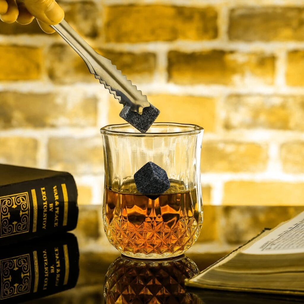 Whisky stenen en glazen set - Whisky koelstenen met tumblers - Whiskyglazen en stenen - Luxe cadeauset