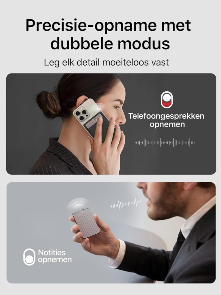 AI Voice Recorder 64GB - Digitale Geluidsrecorder Met Transcriptie - Opnameapparaat Met Ruisonderdrukking - Voor Lezingen En Vergaderingen